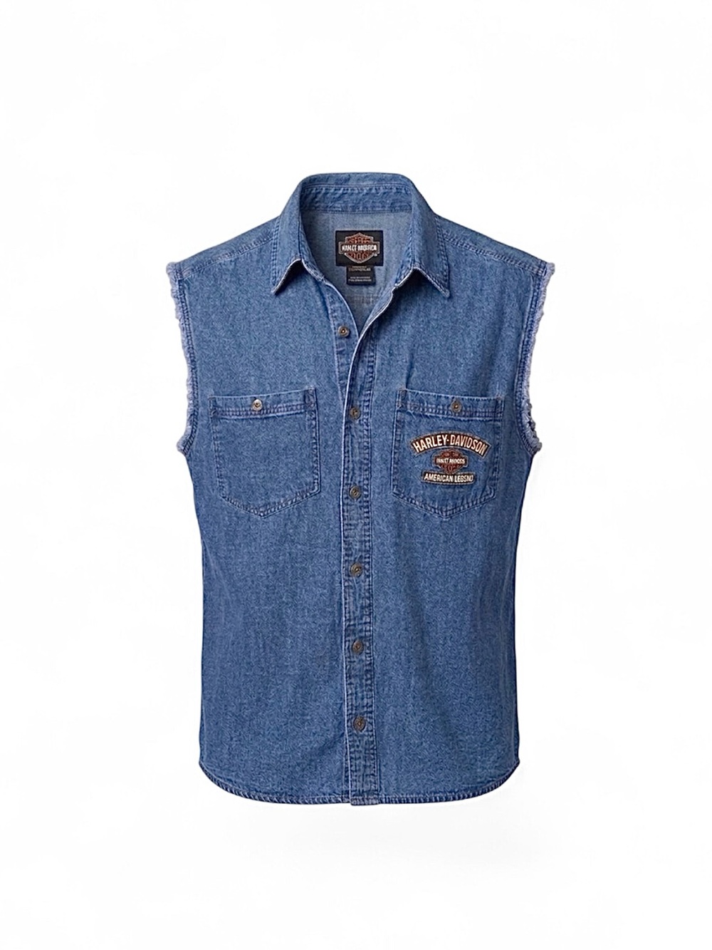 Harley Davidson American Legends Sleeveless Denim Snap Shirt